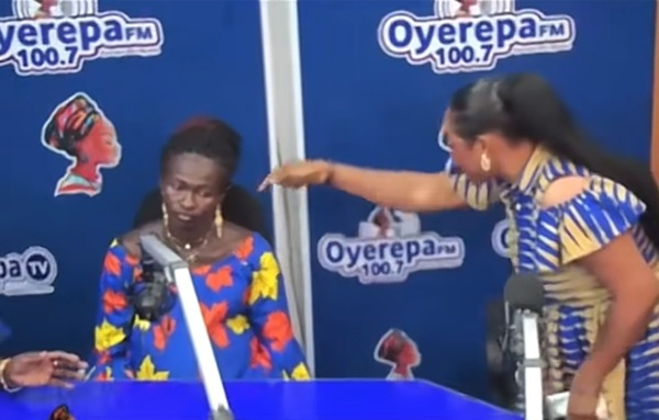 Photo of the two woman involved with the same man clash on live TV