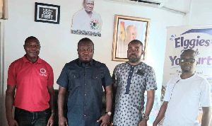 Abubakar Sedik, the DCE, in a picture with the new CLOGSAG executives