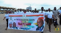 NABCO employees march at the Independence Square in Accra