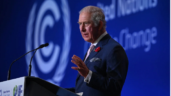 King Charles III, while still Prince of Wales, delivers opening address at COP26 in Scotland, 2021