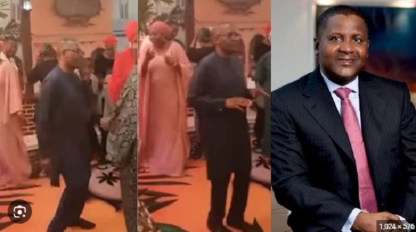Aliko Dangote showcases dance moves at an event