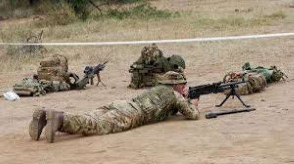 The British army holds training exercises near Nanyuki in Kenya