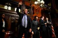 Connecticut Governor Ned Lamont after delivering his State of the State address