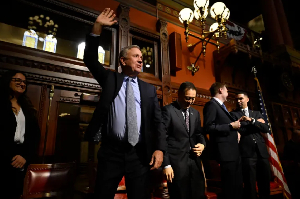 Connecticut Governor Ned Lamont after delivering his State of the State address
