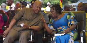 NDC Flagbearer, John Dramani Mahama and selected Running Mate, Naana Opoku Agyemang