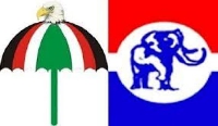Logos of the NDC, NPP