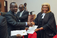 Lawyer Naa Amerley Bortei-Doku is now a sworn member of the Notary Public of the Supreme Court