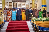 Dr Mahamudu Bawumia with other dignitaries during the new year school