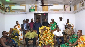 Ogyeahoho Yaw Gyebi II (middle), flanked by CEO of GIADEC and OPCL and others