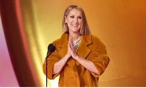 Singer Celine Dion performs during her first World Tour called Courage in Quebec City, Montreal