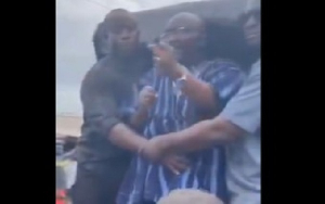 Watch as Bawumia campaigns from behind a truck with 'security shield'