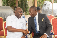 Dr Bawumia (L) and Alexander Afenyo-Markin (R), the Minority Leader of Parliament
