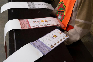 Ballot papers are seen at a polling station during a presidential election in Lusaka Ballot papers are seen at a polling station during a presidential election in Lusaka
