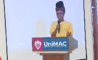 Maxine Danso speaking at the event