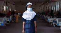 Nurse Ruqayya on Ward B at the MSF Diptheria Treatment Center in Kano, Nigeria, caring for children