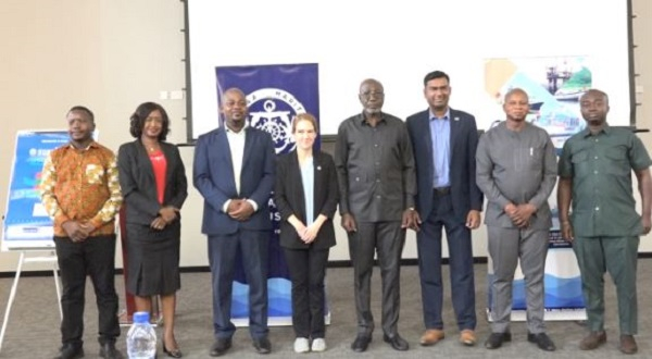 IMO officials pictured with GMA officials during NAP Workshop in Tema