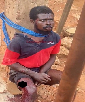 The thief who was about to be lynched at Gomoa Akwamu