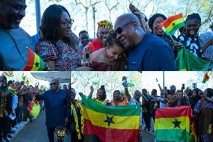 Scenes from President Mahama’s arrival in Lyon
