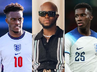 L-R: Hudson-Odoi, King Promise and Eddie Nketiah are involved in Black Stars conversation