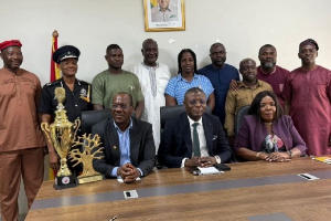 Kofi Adams (black tie) inaugurated the LOC for the upcoming CAVB Championships Kofi Adams (black tie) inaugurated the LOC for the upcoming CAVB Championships