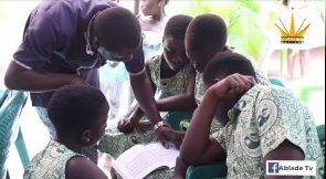 Basic pupils being taught how to read in the Ga Language