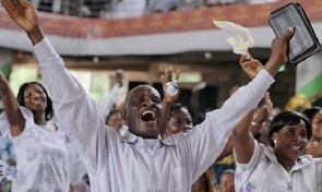 People worshiping in church