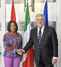 Hon. Shirley Ayorkor Botchwey and Deputy Prime Minister H. E. Antonio Tajani | Credit: Ansa.it