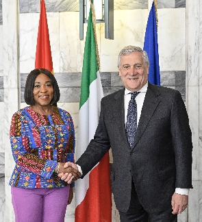 Hon. Shirley Ayorkor Botchwey and Deputy Prime Minister H. E. Antonio Tajani | Credit: Ansa.it