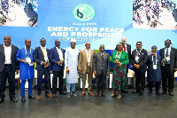 Godwin Kudzo Tameklo in blue, at the 2026 Nigeria International Energy Summit