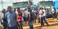 Rice traders protest in Kyotera District after URA impounded their trucks on November 1, 2023