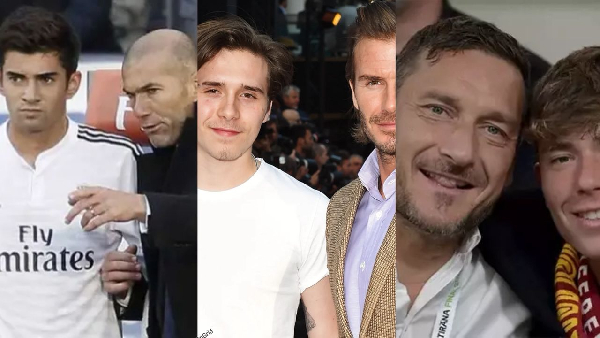 The sons of Zidane (L) Beckham (M) and Totti (R) all couldn't succeed their dads' legacies