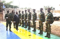President Akufo-Addo inspecting a contingent during his visit