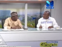 Sylvester Matthew Tetteh (righ), Alhassan Suhuyini arguing on the set of Good Morning Ghana
