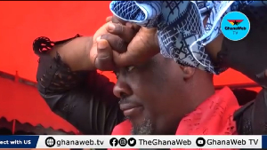 Nigel Gaisie emotional at his late father's burial service