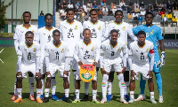 The Black Starlets before a football match