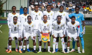 The Black Starlets before a football match