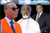 The contractor (L) Adom Kyei-Duah (M) and Kwame Governs Agbodza (R)