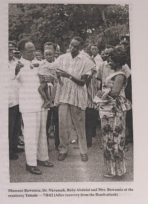 The Bawumia's sharing a moment with Dr. Kwame Nkrumah holding baby Abdulai Bawumia