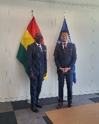 Attorney General and Minister for Justice, Godfred Yeboah Dame with WIPO boss