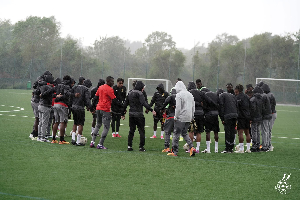 Black Stars held their first training session in London