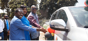 A vehicle being presented to the Zonal Office in Takoradi