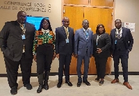 The Ghanaian delegation is led by the deputy Lands Minister (third right)