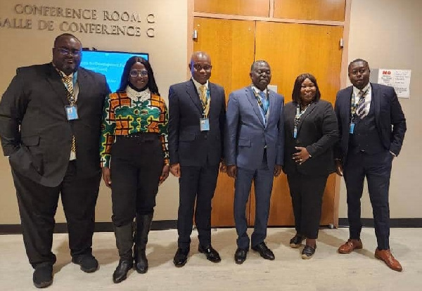 The Ghanaian delegation is led by the deputy Lands Minister (third right)