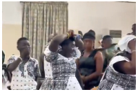 Family members were overwhelmed with grief during the burial service