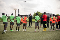 Ghana Black Queens in a photograph during training