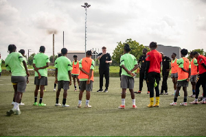 Ghana Black Queens in a photograph during training