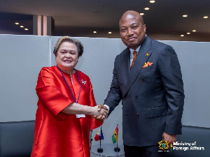 Samuel Okudzeto Ablakwa with the Philippine Secretary of Foreign Affairs