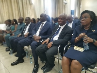 Justice Kwasi Anin-Yeboah (3rd from right) with other Supreme Court judges at the vetting