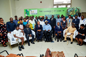 Some of the participants at the event with President John Kufuor