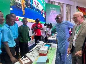 Dr Clement Apaak with some of the young STEAM students